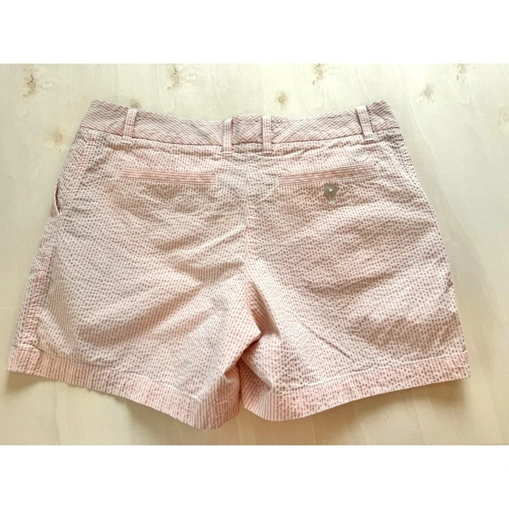 SOUTHERN TIDE Shorts Women Size 6 Light Pink Seersucker 4